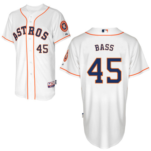 Anthony Bass #45 MLB Jersey-Houston Astros Men's Authentic Home White Cool Base Baseball Jersey